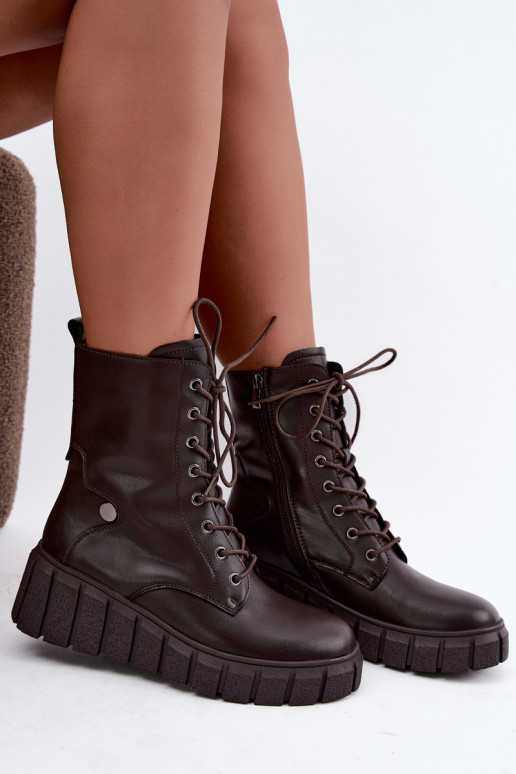 Pele Botas com uma plataforma aquecimento T.Sokolski AN Z26-160 CzekoladoParae