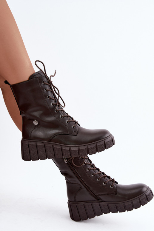 Pele Botas com uma plataforma aquecimento T.Sokolski AN Z26-160 CzekoladoParae