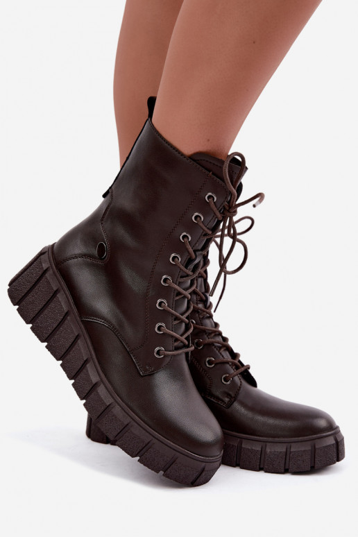 Pele Botas com uma plataforma aquecimento T.Sokolski AN Z26-160 CzekoladoParae