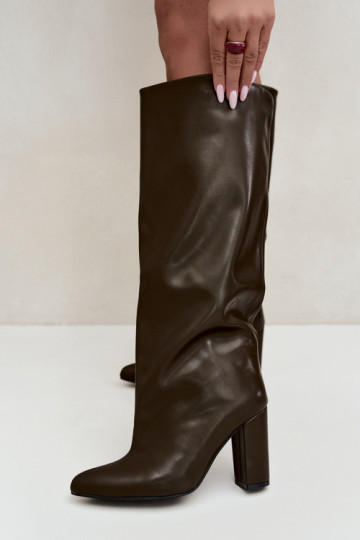 Botins caqui com salto Emeline 2