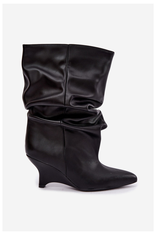 Botins slouchy com plataforma em preto Ilyna