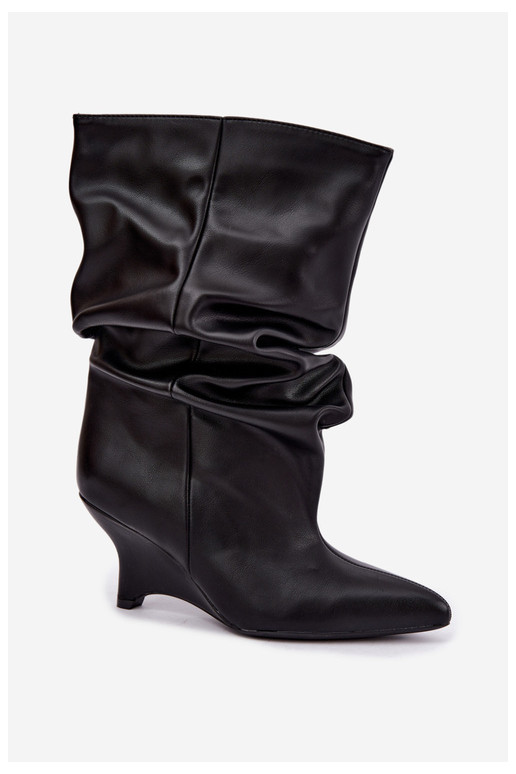 Botins slouchy com plataforma em preto Ilyna