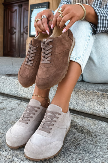Tênis Barefoot em camurça sintética marrom Zazoo N1422 2