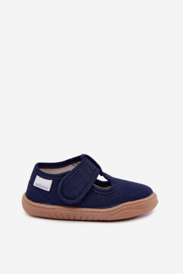 Chinelos infantis com fechos adesivos Milami azul escuro Talirae 2
