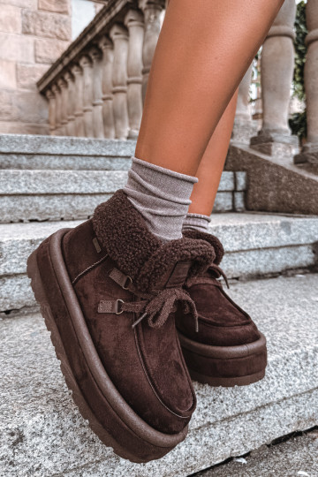 botas de neve com plataforma e isolamento Big Star UU274214 na cor chocolate 2