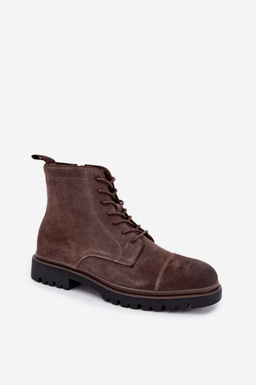 sapatos de camurça para homens Big Star UU174220 na cor castanho
