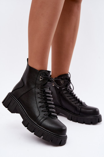 botins para mulheres com plataforma D&A JC62-1044 na cor preta 2