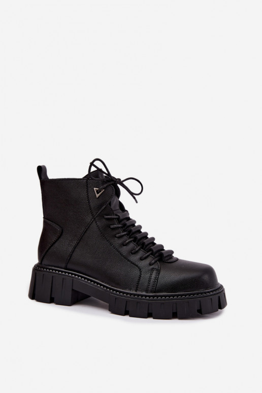 botins para mulheres com plataforma D&A JC62-1044 na cor preta