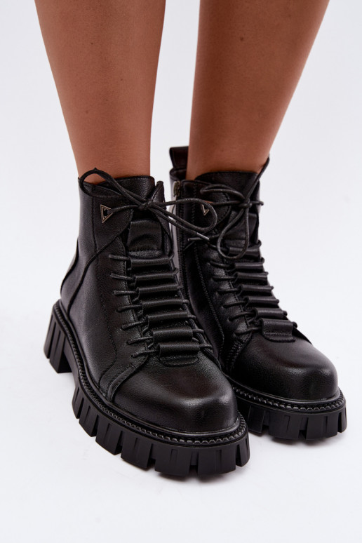 botins para mulheres com plataforma D&A JC62-1044 na cor preta
