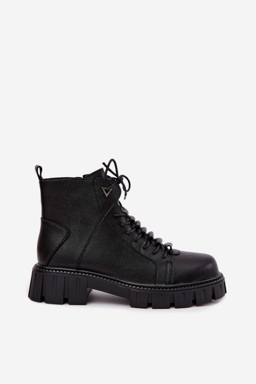 botins para mulheres com plataforma D&A JC62-1044 na cor preta