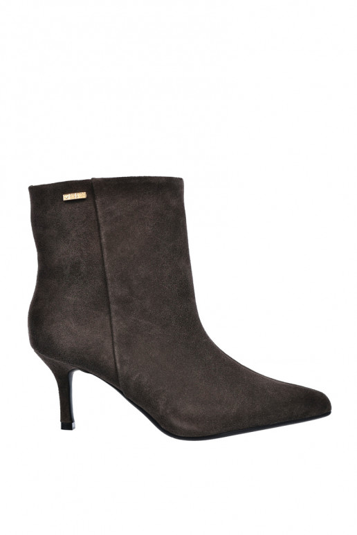 Botas de camurça com saltos finos e isolamento, slip-on Big Star UU274492 castanhas