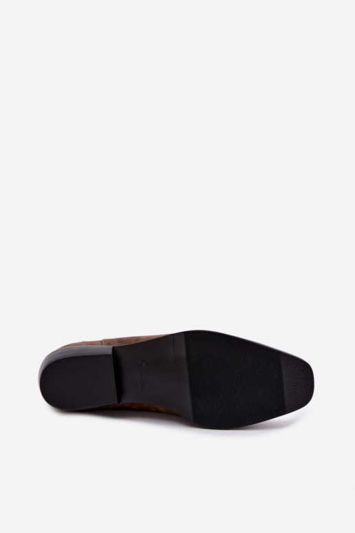 Botins isolados e elegantes de camurça sintética Tai turiciejka K7758-04 na cor areia