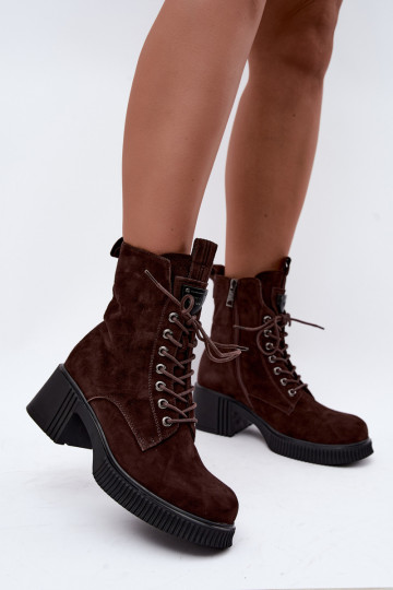 Botins de camurça isolados Klocke Tai turiciejka K7675-29 na cor chocolate 2