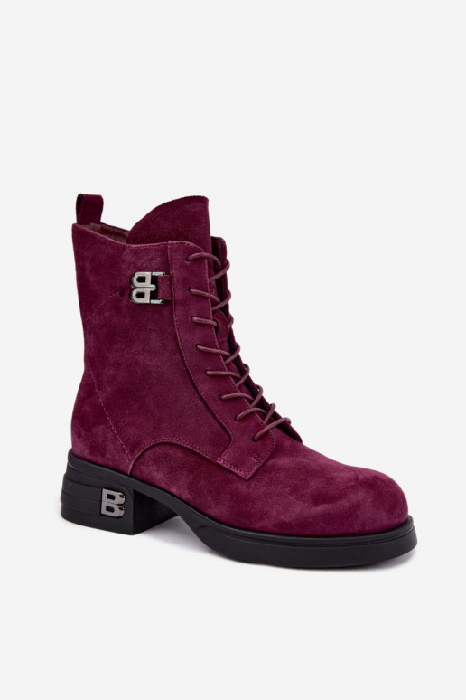 Botas femininas em camurça sintética isoladas Vinceza 67044 bordô