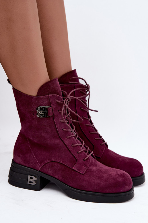 Botas femininas em camurça sintética isoladas Vinceza 67044 bordô