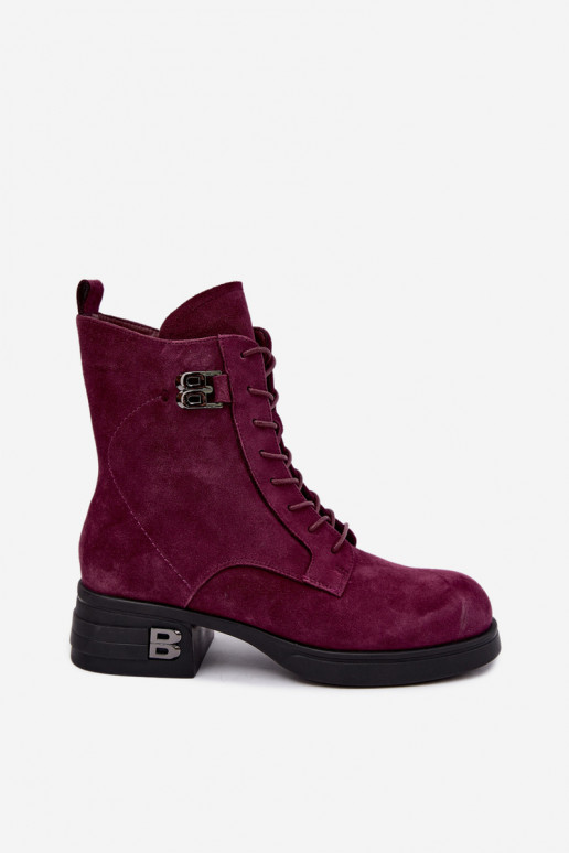 Botas femininas em camurça sintética isoladas Vinceza 67044 bordô