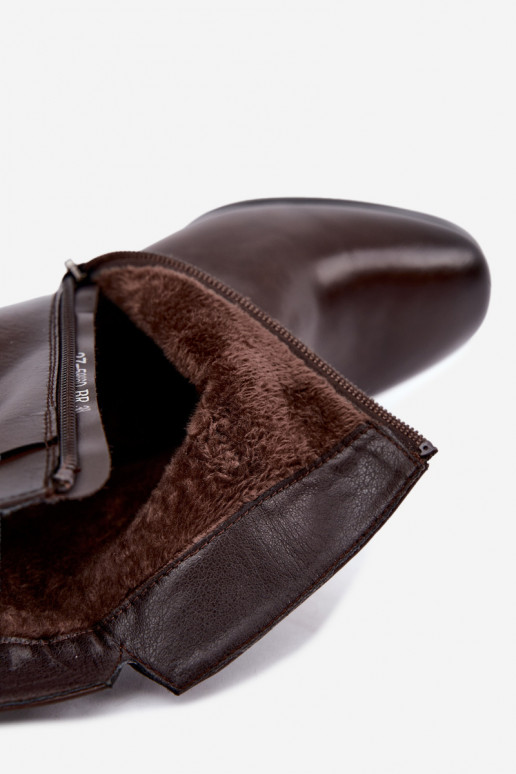 Botins isolados com saltos Vinceza 58660 chocolate