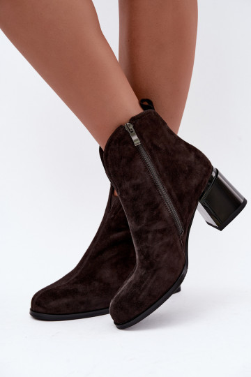Botas em camurça sintética com salto Vinceza 91178 chocolate 2