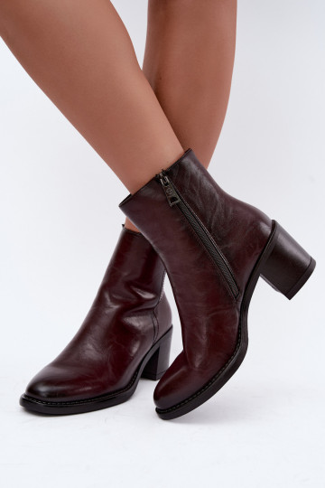 Botins isolados com salto Vinceza 58655 bordô 2