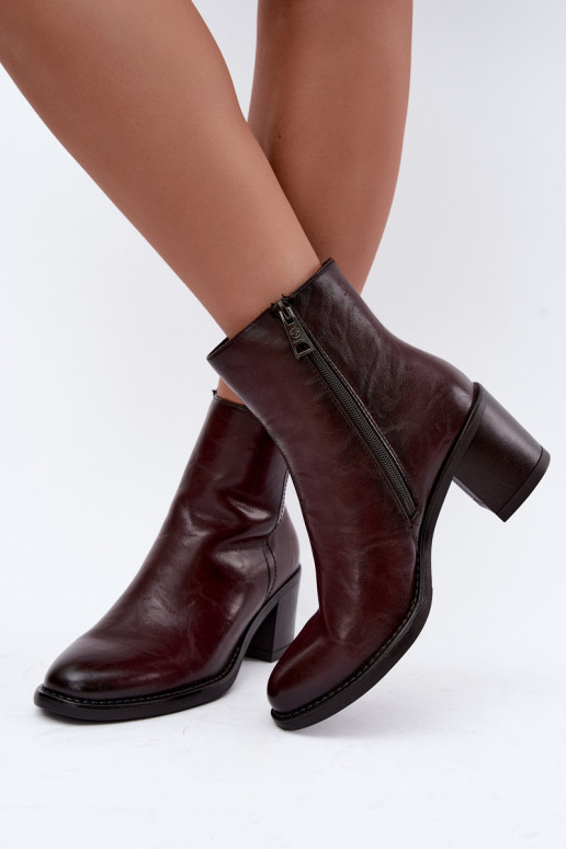 Botins isolados com salto Vinceza 58655 bordô