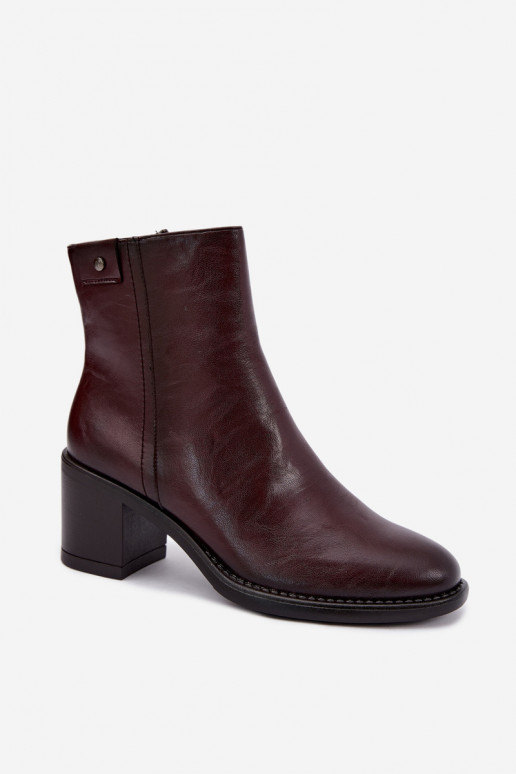 Botins isolados com salto Vinceza 58655 bordô