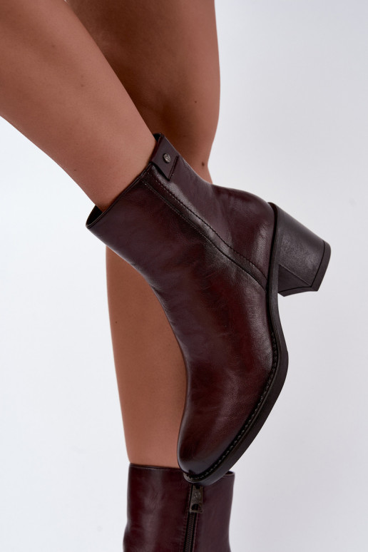 Botins isolados com salto Vinceza 58655 bordô