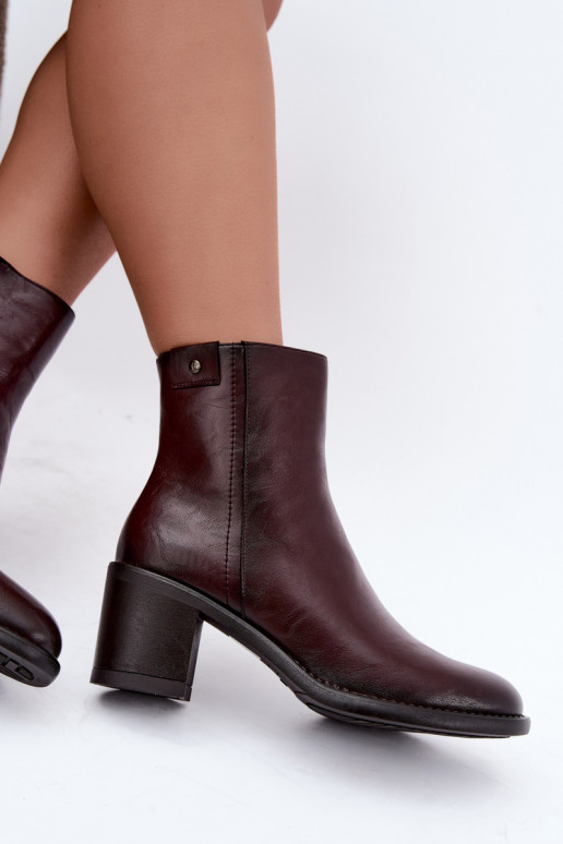 Botins isolados com salto Vinceza 58655 bordô