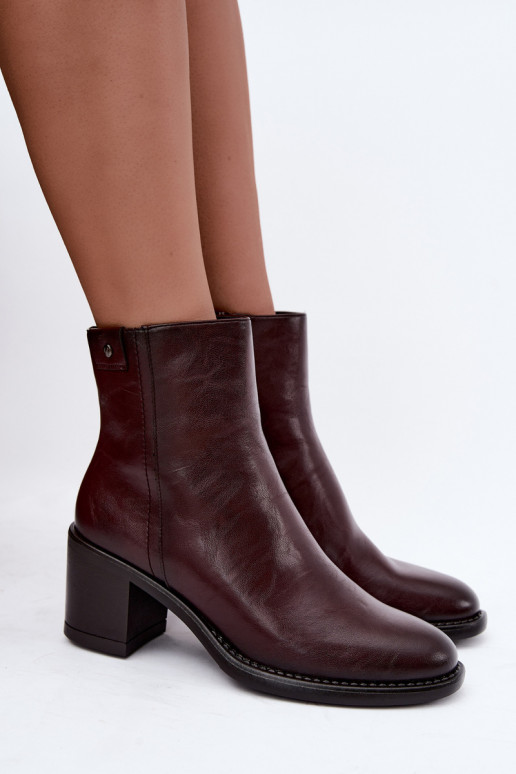 Botins isolados com salto Vinceza 58655 bordô