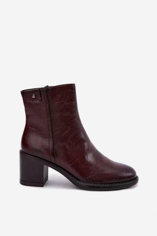 Botins isolados com salto Vinceza 58655 bordô