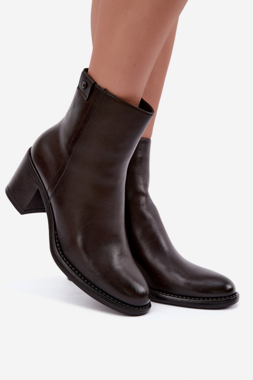 Botins isolados com salto Vinceza 58655 chocolate