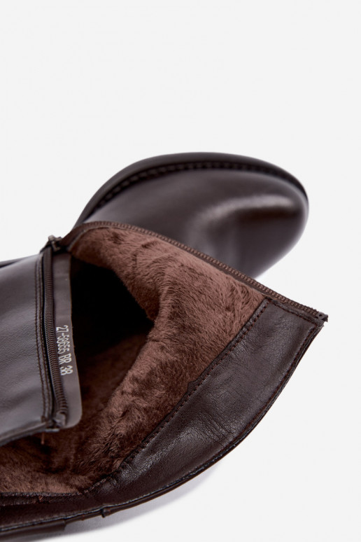 Botins isolados com salto Vinceza 58655 chocolate