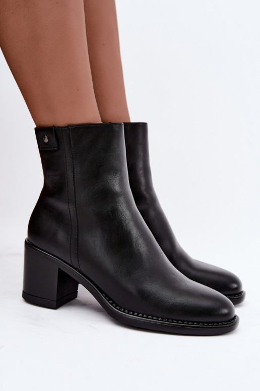 Botins isolados com salto Vinceza 58655 preto