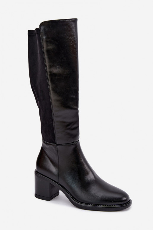 Botas longas isoladas com salto Vinceza 58652 preto