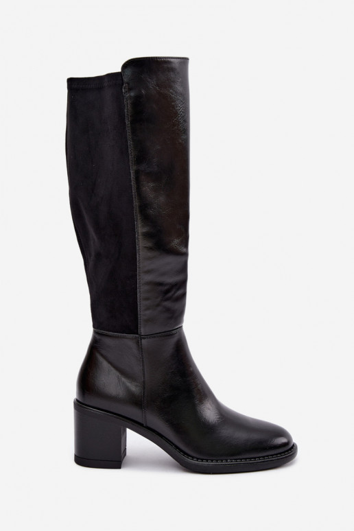 Botas longas isoladas com salto Vinceza 58652 preto
