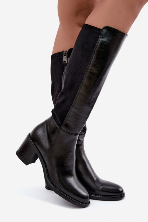 Botas longas isoladas com salto Vinceza 58652 preto