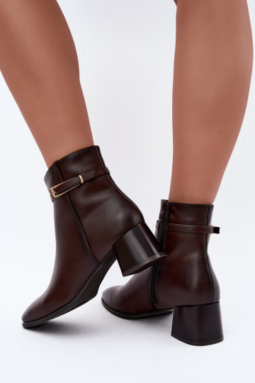 Botins isolados femininos com fivelas Sergio Leone BT-34 chocolate 2