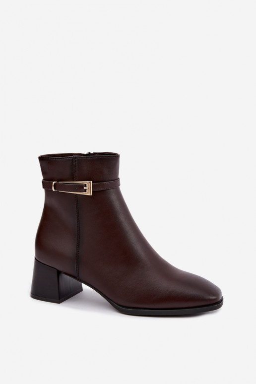 Botins isolados femininos com fivelas Sergio Leone BT-34 chocolate