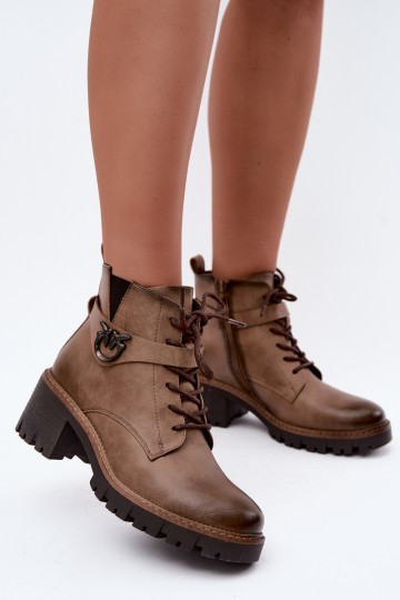 Botins femininos aquecidos em marrom Calielle 2