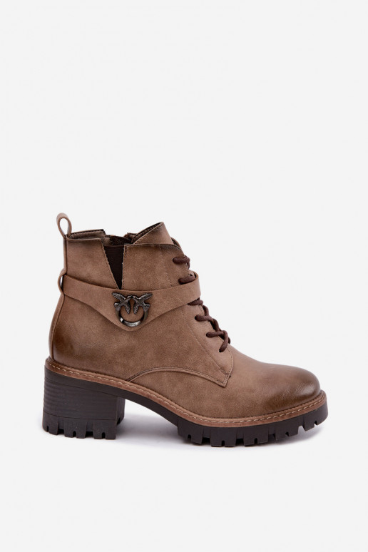 Botins femininos aquecidos em marrom Calielle