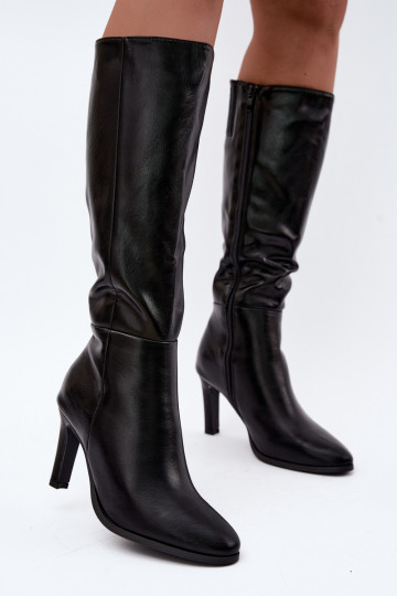 aquecimento botas femininas com salto cor preta Rosmella