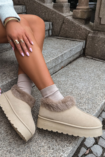 Botas de neve com plataforma e pelo Big Star UU274204 em areia