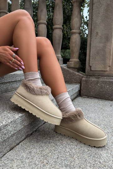 Botas de neve com plataforma e pelo Big Star UU274204 em areia 2
