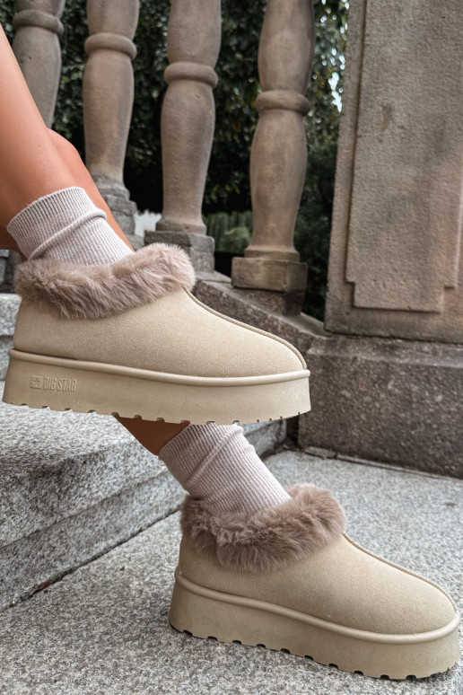 Botas de neve com plataforma e pelo Big Star UU274204 em areia