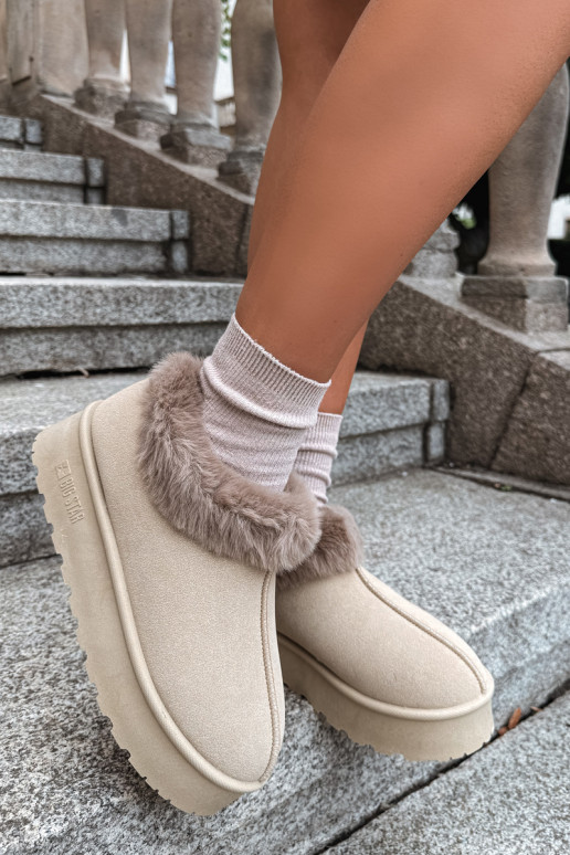 Botas de neve com plataforma e pelo Big Star UU274204 em areia