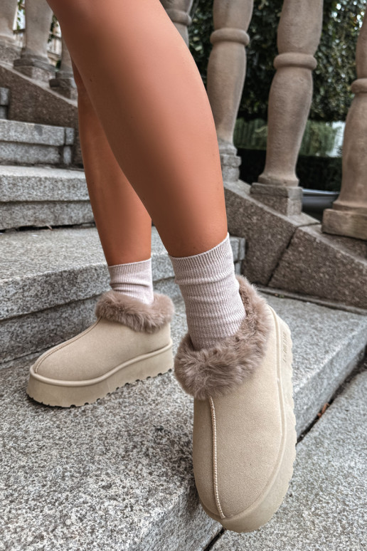 Botas de neve com plataforma e pelo Big Star UU274204 em areia