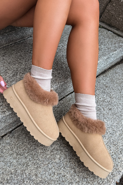 Botas de neve com plataforma e pelo Big Star UU274202 em marrom