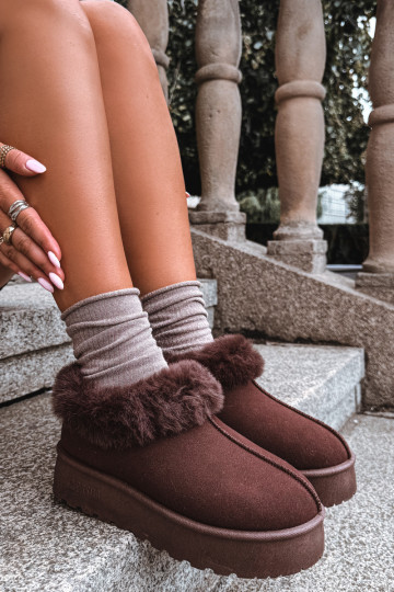 Botas de neve com plataforma e pelo Big Star UU274203 em chocolate 2