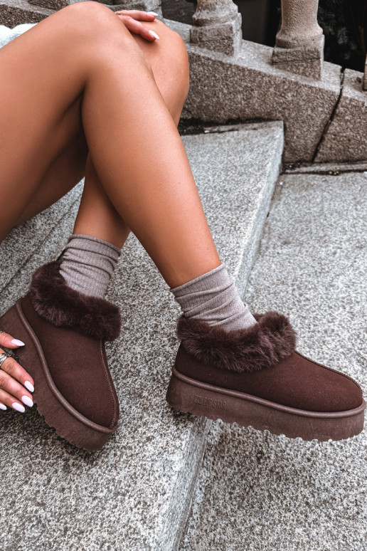 Botas de neve com plataforma e pelo Big Star UU274203 em chocolate