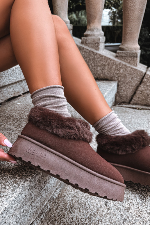 Botas de neve com plataforma e pelo Big Star UU274203 em chocolate
