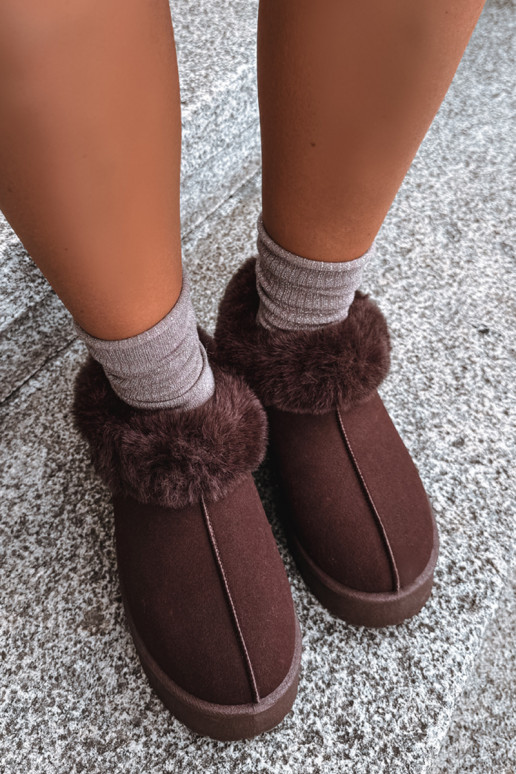 Botas de neve com plataforma e pelo Big Star UU274203 em chocolate